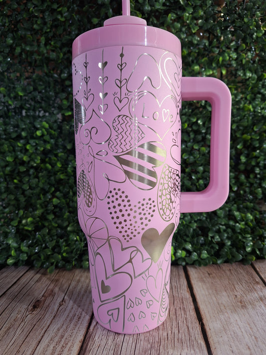 40 oz. Heart Doodles Tumbler