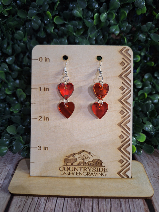 Mirror Red Acrylic Earrings