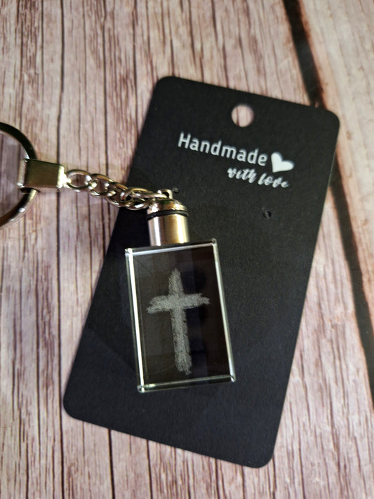 Crystal Cross Keychain