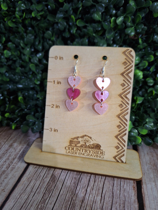 Pink Pearl Trio Earrings