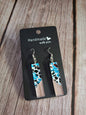 Teal Cowprint Earrings