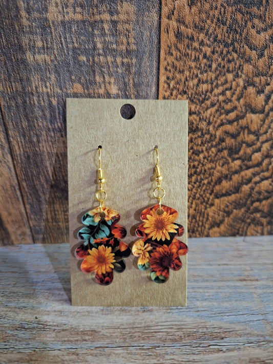 Fall Flowers Leaf Dangles