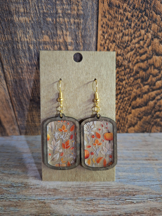 Harvest Pumpkins Inlay Earrings