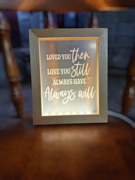 Laser Engraved Light Up Frame